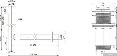 Wellsee Drainage System 182115002 (сифон, донный клапан, матовый черный)