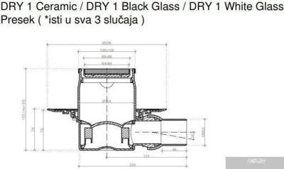 Трап/канал Pestan Confluo Standard Dry 1 Black Glass Gold