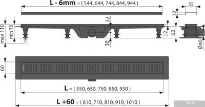 Alcaplast APZ10BLACK-650M