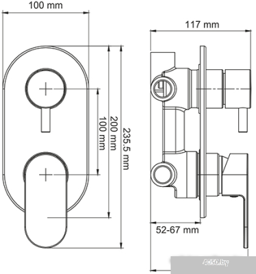 Накладная панель Wasserkraft Dinkel 5871