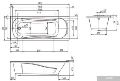 Ванна Ventospa Serena LA 170x70 (с ножками)