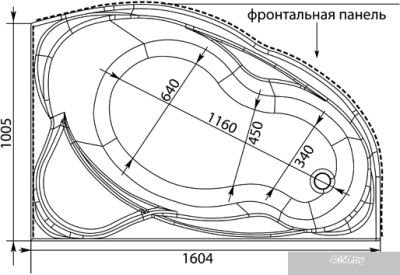 Ванна Aquanet Jamaica 160x110 R