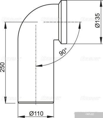 Alcaplast Колено для унитаза 90 гр. A90-90