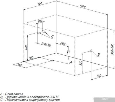Ванна Aquanet Seed 110x70 (с сиденьем и каркасом)