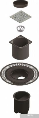 Berges Wasserhaus Platz Uno 100x100 090069 (матовый хром)