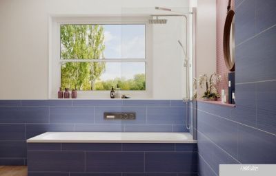 Стеклянная шторка для ванны Ambassador Bath Screens 16041103 80