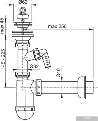 Сифон Alcaplast A41P