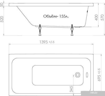 Ванна Triton Ультра 140x70