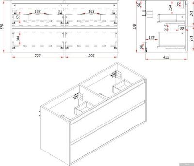 ЗОВ Тумба с умывальником Парма 120 P120LWP0MWMC1B-OL120 (белый матовый)