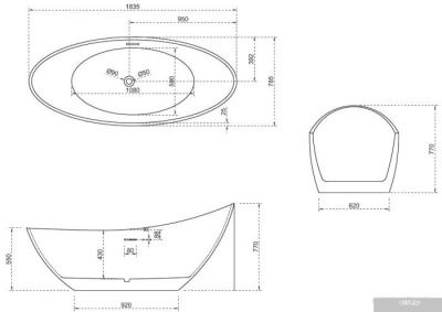 Ванна Abber AB9233G 184x79