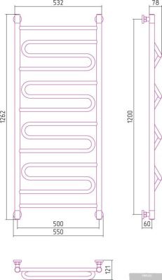 Полотенцесушитель Сунержа Элегия+ 1200x500 00-0205-1250