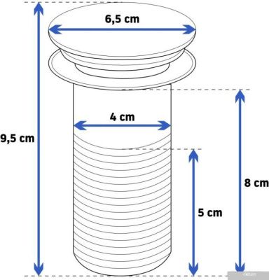 Донный клапан Rea Black Mat Klik-Klak (без отверстия для перелива)