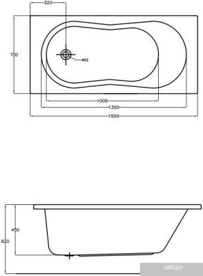 Cersanit Nike 150x70 (с каркасом и экраном)
