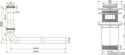 Wellsee Drainage System 182101001 (сифон, донный клапан, хром)