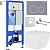 Roxen Cube в комплекте с инсталляцией StounFix Dual Fresh 6 в 1 966075 (кнопка: серый бетон)