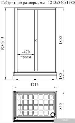 Radomir Верчелли 1-03-1-1-0-0120 (низкий поддон, прозрачное стекло)