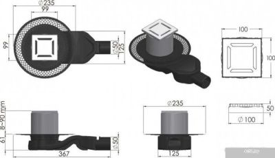 Berges Wasserhaus Platz Norma 100x100 091158 (хром глянец)
