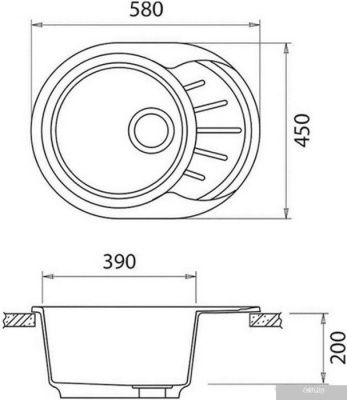 Кухонная мойка GranFest Rondo GF-R580L (белый)