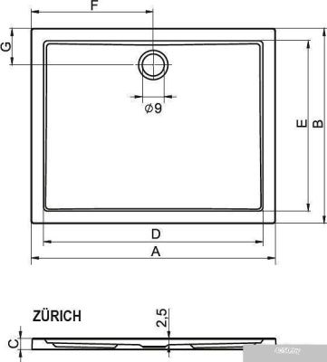 Душевой поддон Riho Zurich 100x80 [DA72]