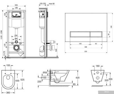 Унитаз Lavinia Boho Relfix Elegant Rimless 7 в 1 87561091 (черный пластик)