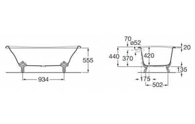 Ванна BLB USA 170x85 (бордо)