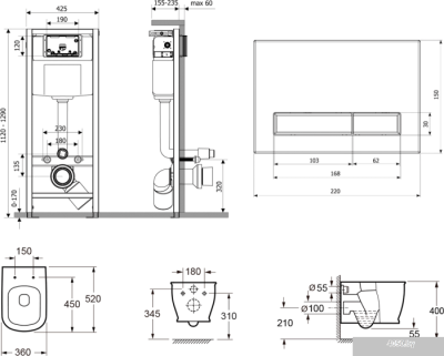 Унитаз Lavinia Boho Relfix Bell Pro Rimless 7 в 1 87040038 (хром пластик)