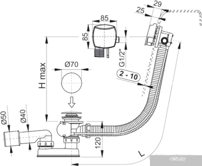 Сифон Alcaplast A564CRM1-80