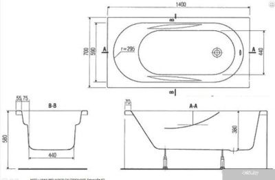 Ванна Cersanit Mito Red 150x70 (с каркасом)
