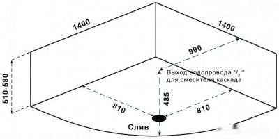 Ванна BAS Имейджен 139х139