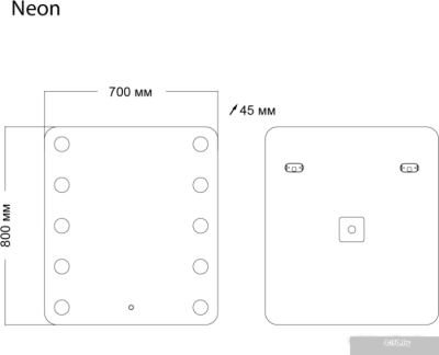 Grossman Зеркало Neon LED 70x80 147080