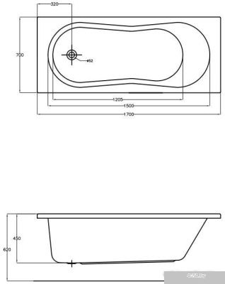 Ванна Cersanit Nike 170x70 (с каркасом)