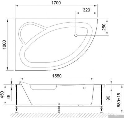 Ванна Royal Bath Alpine 170x100L RB819102