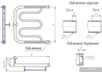 Полотенцесушитель Gloss & Reiter ПМ.1. 50x70 (1.1/4