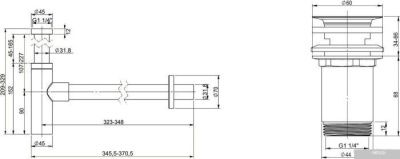 Wellsee Drainage System 182119004 (сифон, выпуск, хром)
