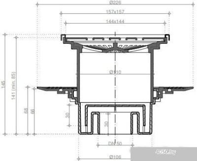 Трап/канал Pestan Confluo Standard Vertical Drops Mask Gold