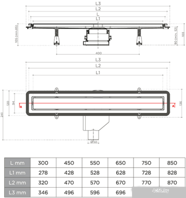 Трап/канал Pestan Premium Line 450 мм