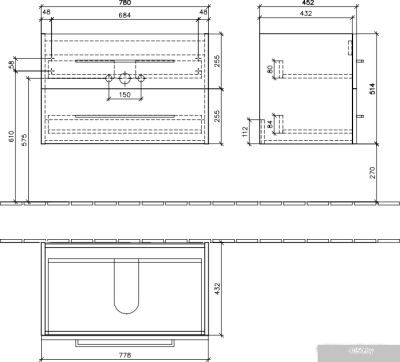 Villeroy & Boch Тумба под умывальник Avento A89100B3