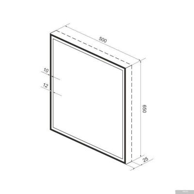 Wellsee Зеркало с фронтальной LED-подсветкой 7 Rays' Spectrum 172201160, 50 х 65 см (с сенсором и ре