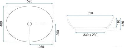 Умывальник Rea Margot (золотистый/синий)