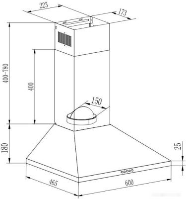 Кухонная вытяжка GrandGermes Rimini 60 (черный)
