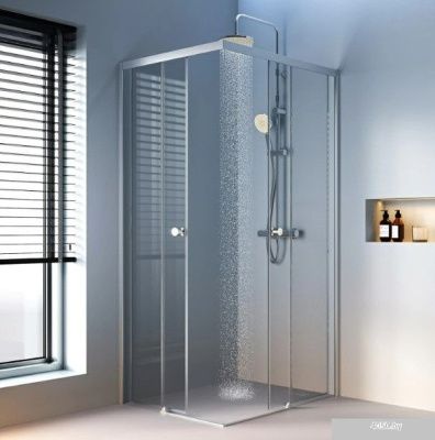 AM.PM X-Joy Square Slide 100x80 W94G-403-10080-MТ (матовый хром/прозрачное стекло)