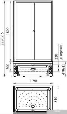 Radomir Верчелли 1-03-1-2-0-0130 (высокий поддон, прозрачное стекло)