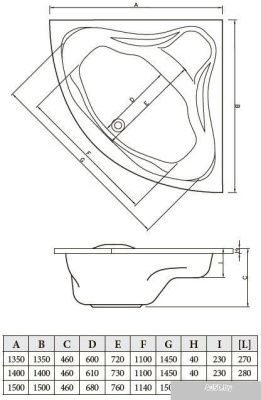 Bonito Home Andro 140x140 (с ножками и экраном)