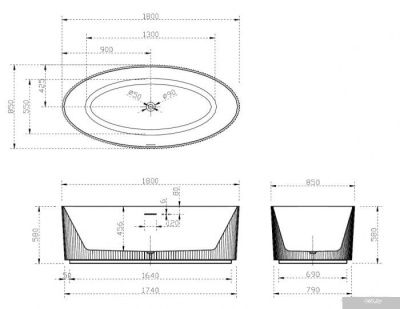 Ванна Abber 160x75 AB9331-1.6 R