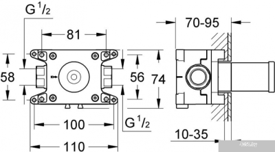 Шланговое подключение Grohe Grohtherm F 35034000 для подключения душевого шланга