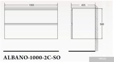 BelBagno Тумба под умывальник ALBANO-1000-2C-SO-BL