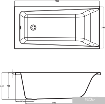 Ванна Cersanit Lorena 140x70 (с каркасом и экраном)