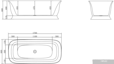 Ванна BelBagno BB400 170x80