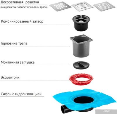 Berges Wasserhaus Zentrum Norma 100х100 090362 (матовый хром)
