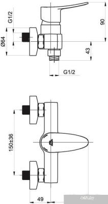 Смеситель Rubineta Static-12/K [A20A08]